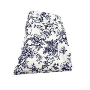 Talbots Slim Ankle Jean Flower Print Blue White Size 6P MINT